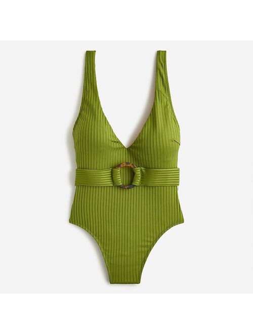 J.Crew Wide-rib belted one-piece
