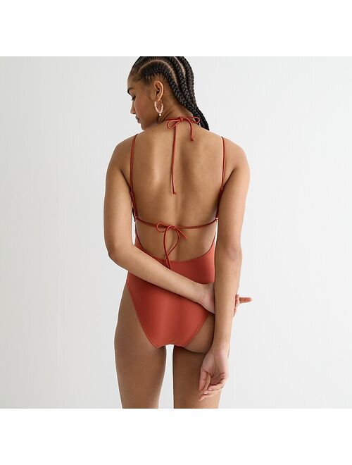 J.Crew Strappy plunge one-piece with beads