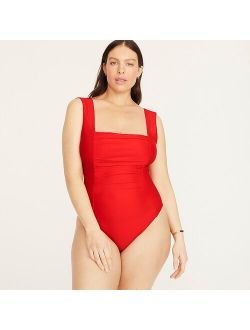 Ruched squareneck one-piece