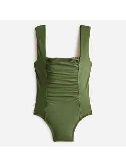 Ruched squareneck one-piece