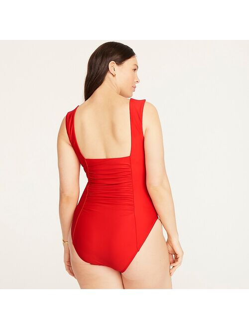 J.Crew Ruched squareneck one-piece