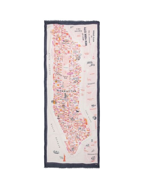 kate spade new york Women's NYC Map Print Oblong Scarf