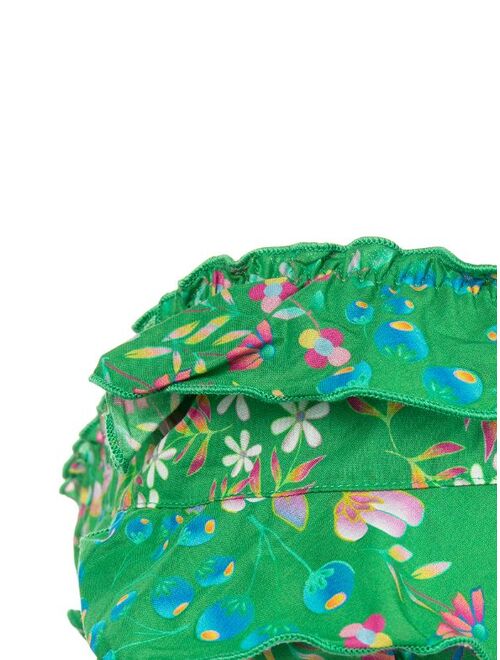 Cynthia Rowley floral-print ruffled bikini top