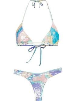 Oceanus Betsy abstract-print bikini