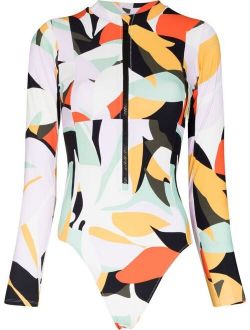 Tidal Xtra graphic-print long-sleeved swimsuit