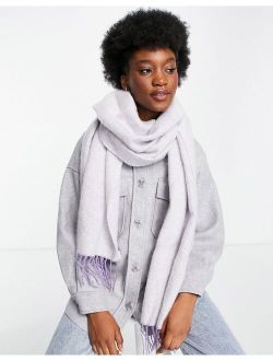 two tone supersoft scarf with tassels in lilac