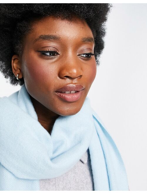 ASOS DESIGN scarf with raw edge in light blue - LBLUE