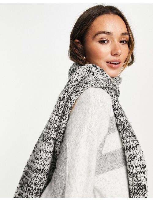 ASOS DESIGN mixed knit long scarf in mono