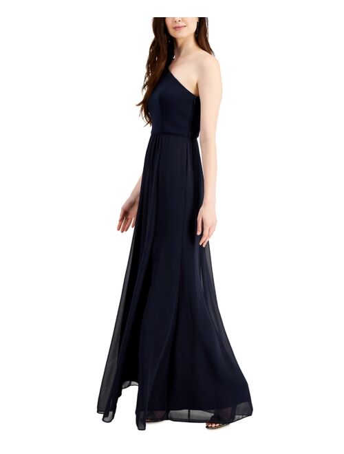 Adrianna Papell One-Shoulder Chiffon Gown