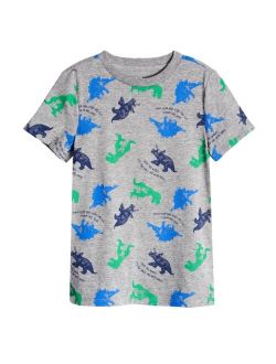 Little Boys Dino All Over Print T-shirt
