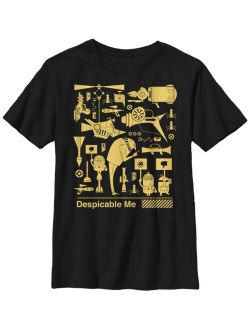 Despicable Me Big Boy's Minions All The Weapons Short Sleeve T-Shirt