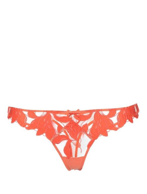 Fleur Du Mal Lily embroidered hipster thong