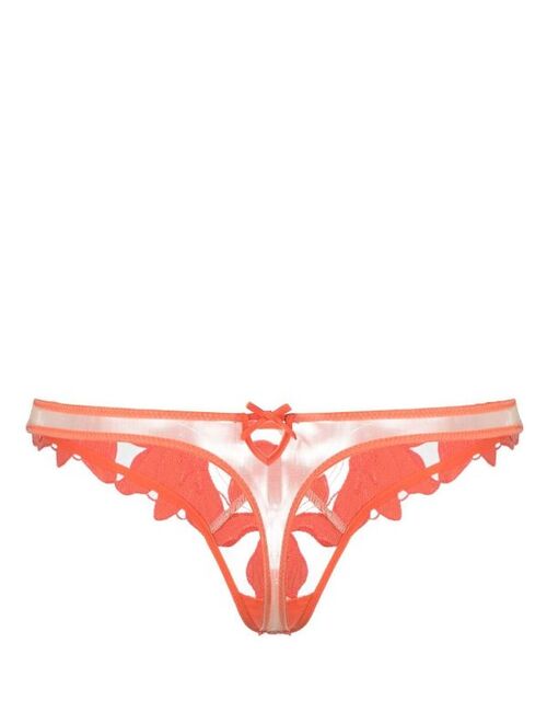 Fleur Du Mal Lily embroidered hipster thong