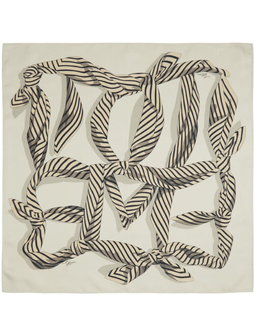 TOTEME Biege Knotted Monogram Scarf