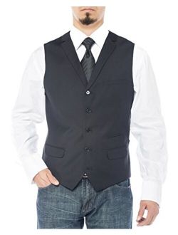 Salvatore Exte Men's Notch Lapel Casual Vest Modern Fit Dress Suit Waistcoat