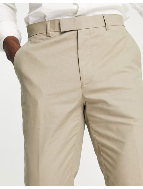 Harry Brown skinny linen suit pants in brown