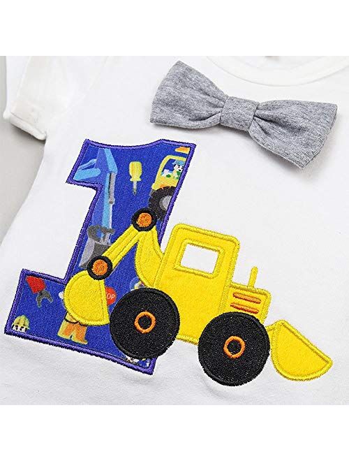 IBTOM CASTLE 1st Birthday Outfit For Boys Space Romper Suspenders Pants Gentleman First Birthday Cake Smash Photoshoot Clothes