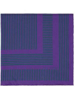 SILK LAUNDRY Purple & Green Wanderer Stripe Scarf