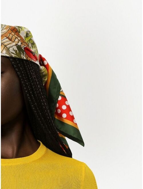 Dolce & Gabbana graphic-print silk scarf