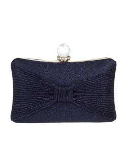Girly Handbags Womens Glitter Bow Big Crystal Compact Clutch Bag