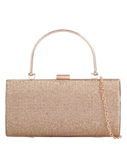 Girly Handbags Womens Sparkly Rhinestones Hard Case Clutch Bag
