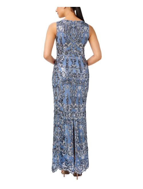 Adrianna Papell Women's Sequined V-Neck Gown