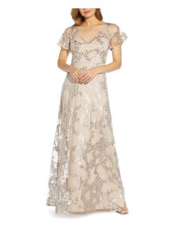 Metallic Embroidered Gown