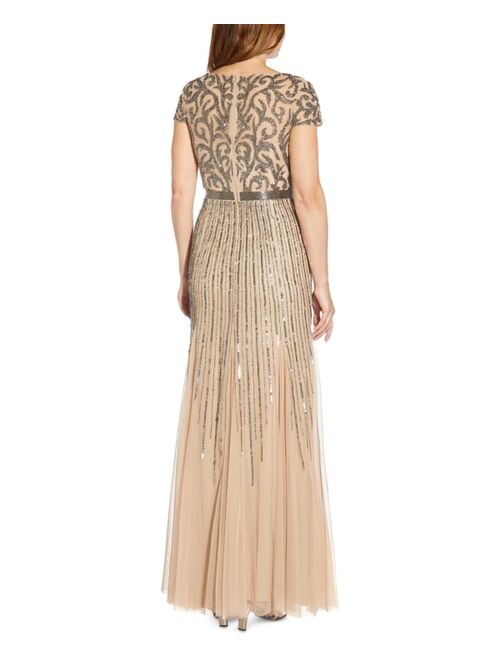 Adrianna Papell Embellished V-Neck Gown