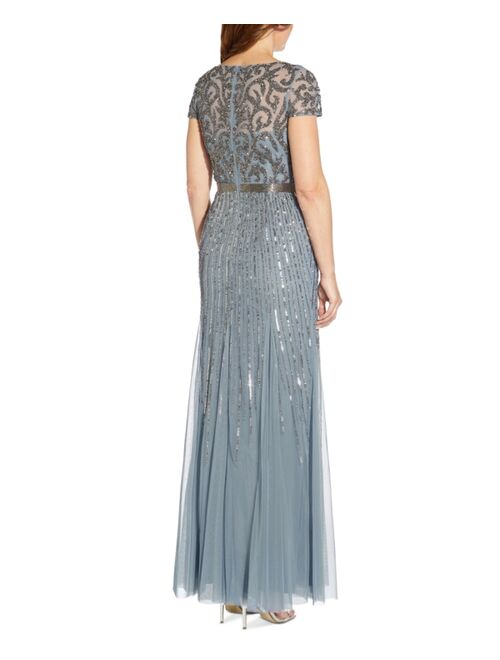 Adrianna Papell Embellished V-Neck Gown