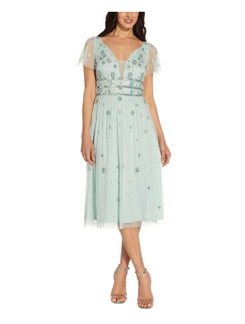 Adrianna Papell Women's Embellished Midi Dress