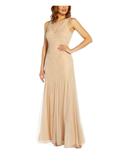 Adrianna Papell Women's Beaded Godet Gown