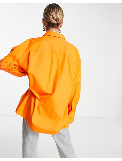 COLLUSION oversized shirt in bright orange