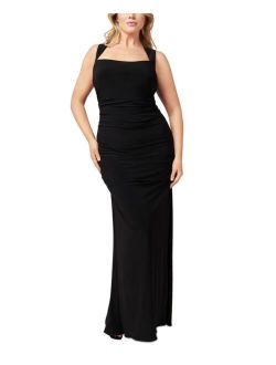 Plus Size Sleeveless Ruched Gown