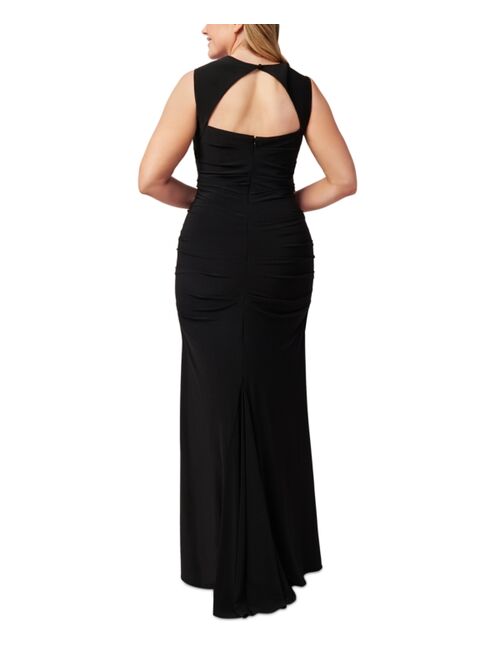 Adrianna Papell Plus Size Sleeveless Ruched Gown