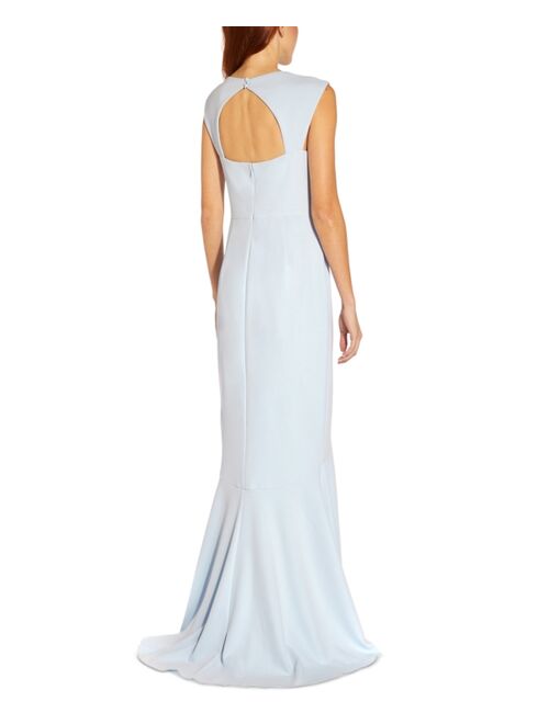 Adrianna Papell Ruffled Back-Cutout Gown
