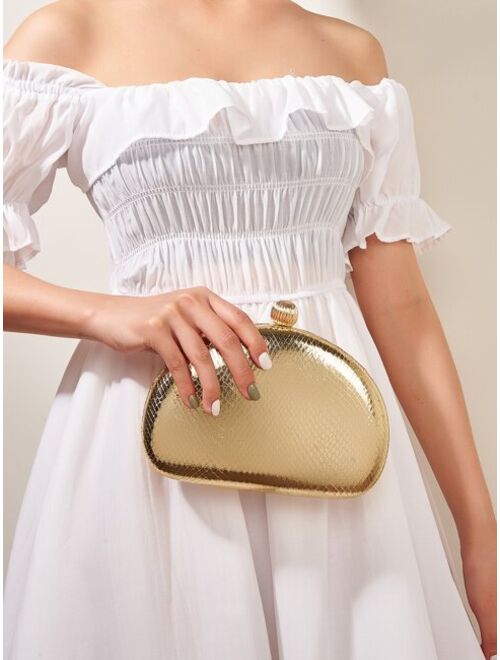 Shein Mini Metallic Snakeskin Embossed Box Bag