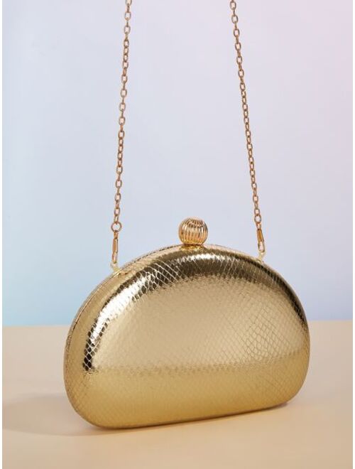 Shein Mini Metallic Snakeskin Embossed Box Bag