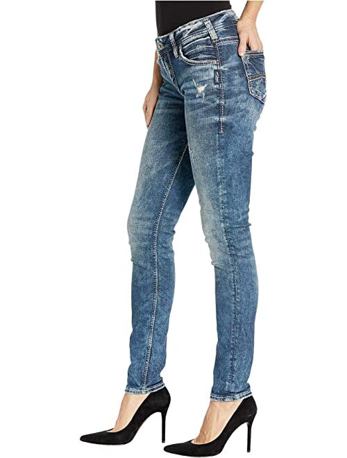 Silver Jeans Co. Mid-Rise Skinny Leg Girlfriend Jeans L27137SJL388