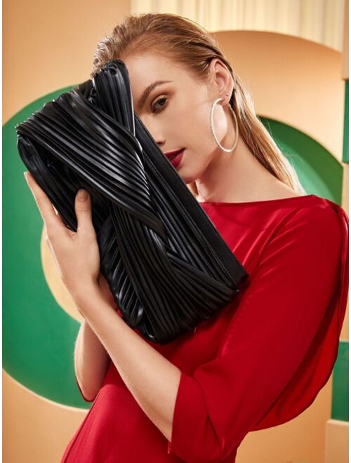 Shein Twist Design Textured Clutch Bag