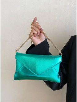 Mini Neon Blue Flap Square Bag