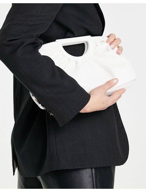 ASOS DESIGN cut out grab clutch bag in white