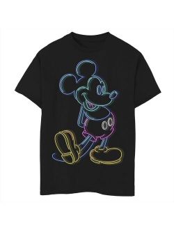 Disney's Mickey Mouse Boys 8-20 Neon Outline Tee