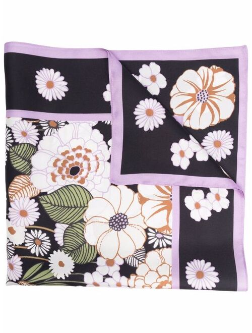Maje floral-print silk scarf