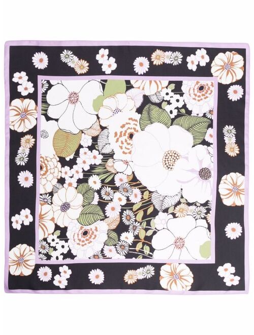 Maje floral-print silk scarf