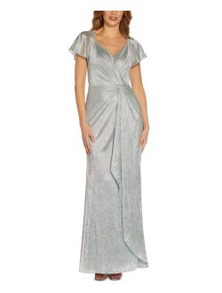 Women's Metallic Twist-Front Gown