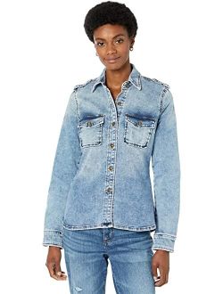 KUT from the Kloth Top Front Flaps Pockets Semi Fit Long Sleeve Shoulder Tab