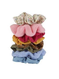 Girls Elli by Capelli Jersey, Knit, Corduroy, & Floral 8-Piece Scrunchies Set