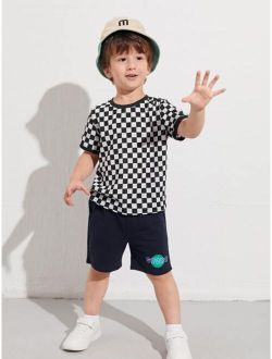 Toddler Boys Checker Print Tee