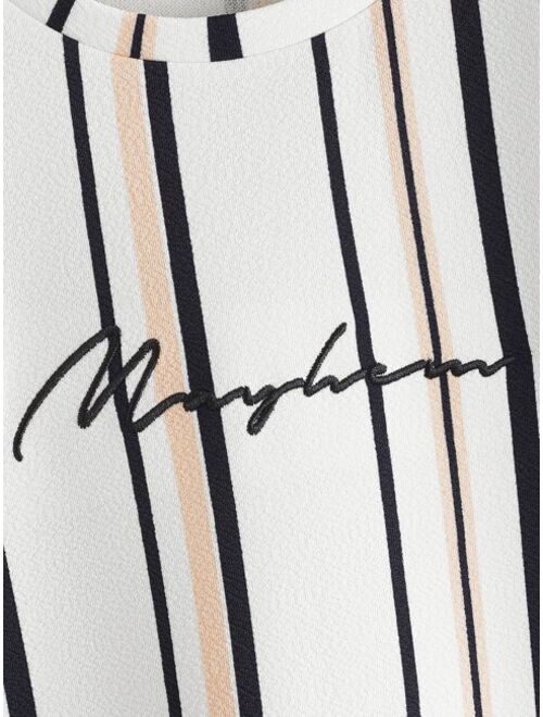 SHEIN Boys Striped Letter Graphic Tee