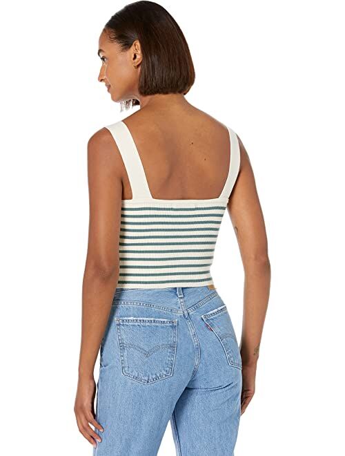 Madewell Dearing Square-Neck Crop Sweater Tank in Stripe